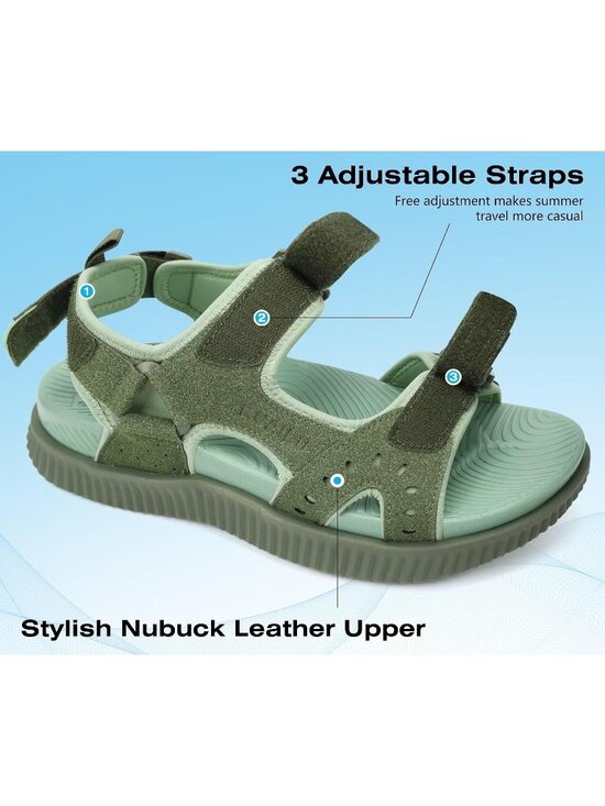 Men\'s Green Arch Support Thick Cushion Recovery Athletic Hiking Sandal Shoes main image 5